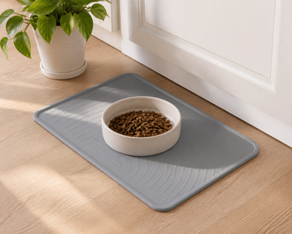 Meravello Waterproof Feeding Mat in a clean kitchen feeding area