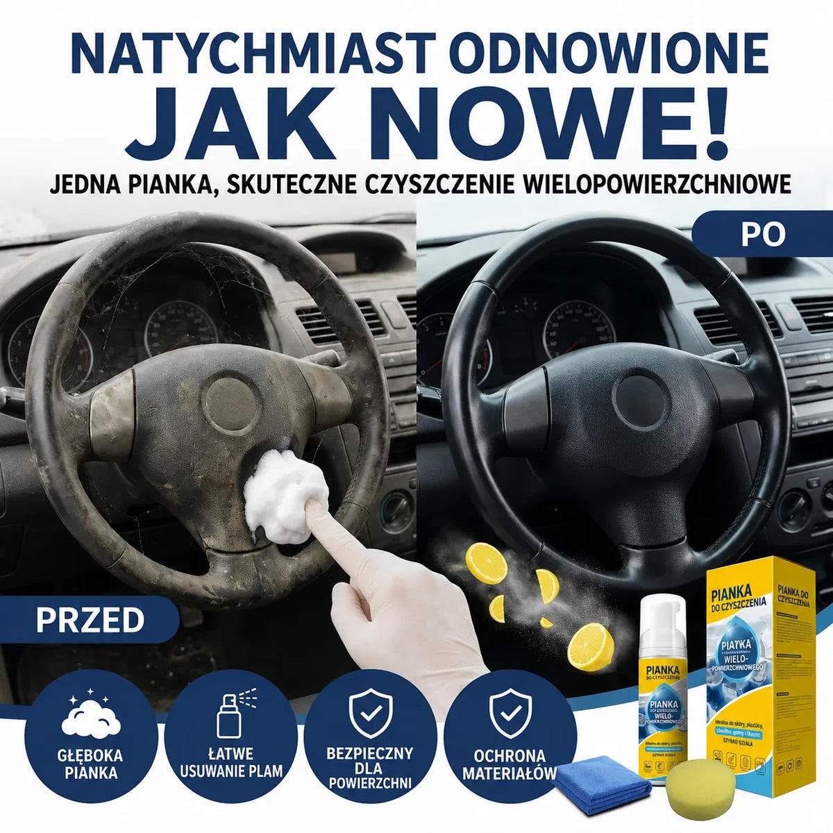 🔥 Ostatni dzień 80% ZNIŻKI 💦 Wieloenzymatyczny piankowy środek czyszczący 4 w 1
