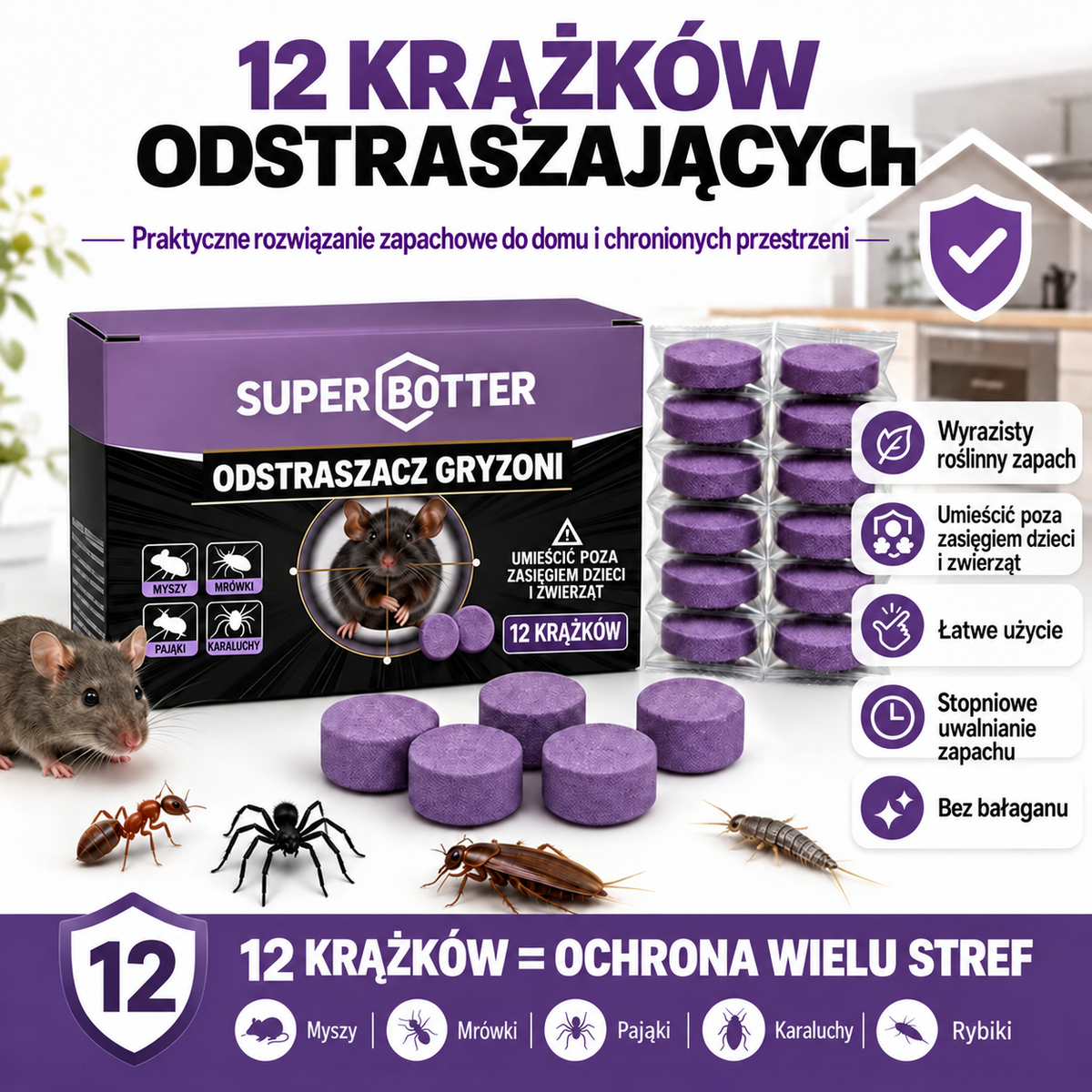 Naturalne pachnące krążki odstraszające – ochrona przed szkodnikami do domu, garażu i na zewnątrz